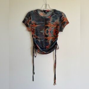 Dolls Kill Poster Girl Side-Synched Tie Dye Top Sz Small